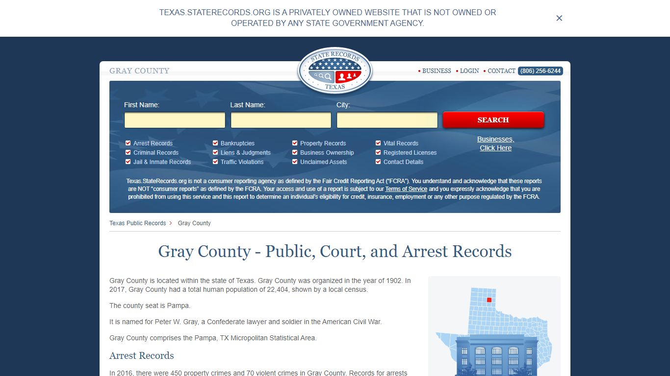 Gray County - Public, Court, and Arrest Records