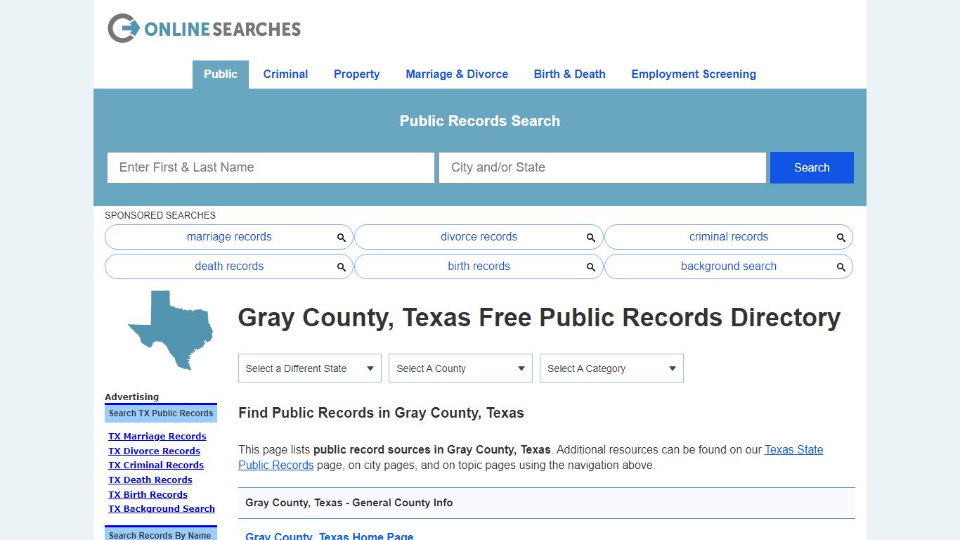 Gray County, Texas Public Records Directory - OnlineSearches.com