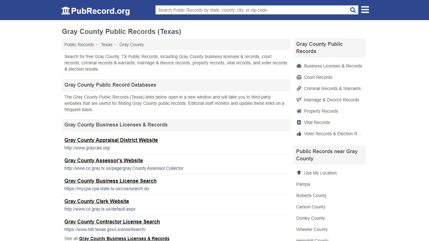 Free Gray County Public Records (Texas Public Records)