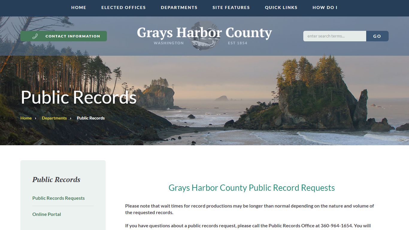 Public Records Home - Grays Harbor County, Washington